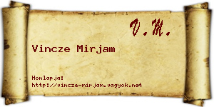 Vincze Mirjam névjegykártya